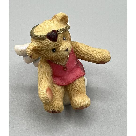 Enesco Priscilla Hillman Teddy Bear Angel with Wings Red Shirt #824483 2001 - Picture 1 of 4